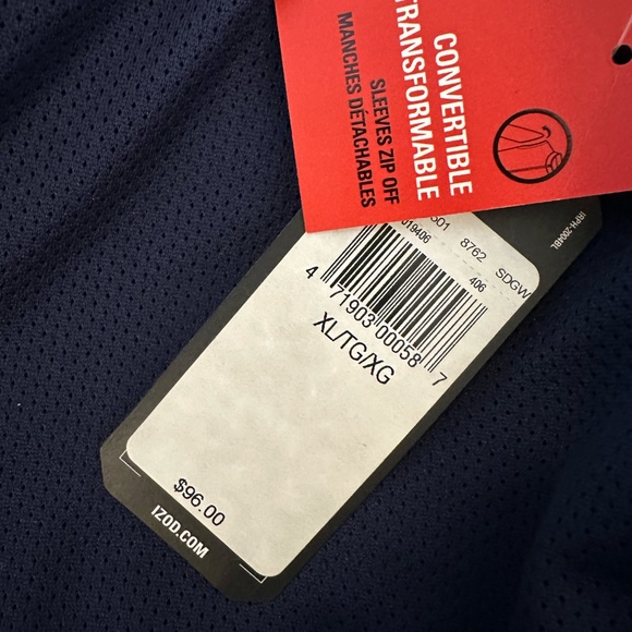 NWT XL IZOD Windbreaker jacket w/ removable sleeves - Picture 5 of 5